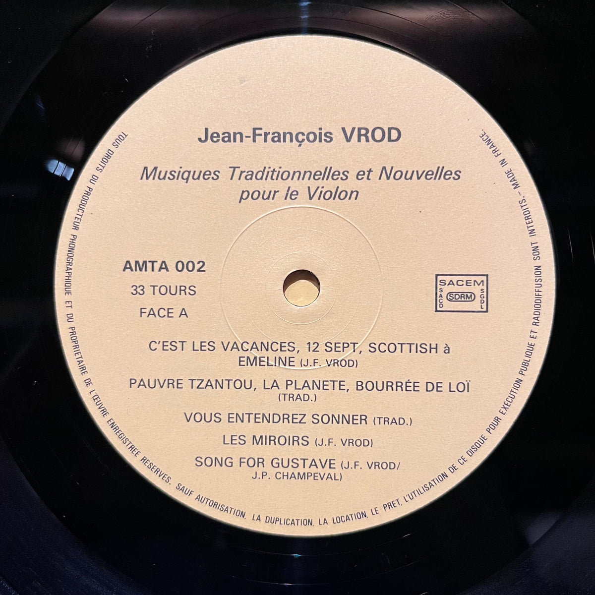 Jean-François Vrod　C'est Les Vacances Jean-François Vrod – C'est Les Vacances (LP) – pianola records