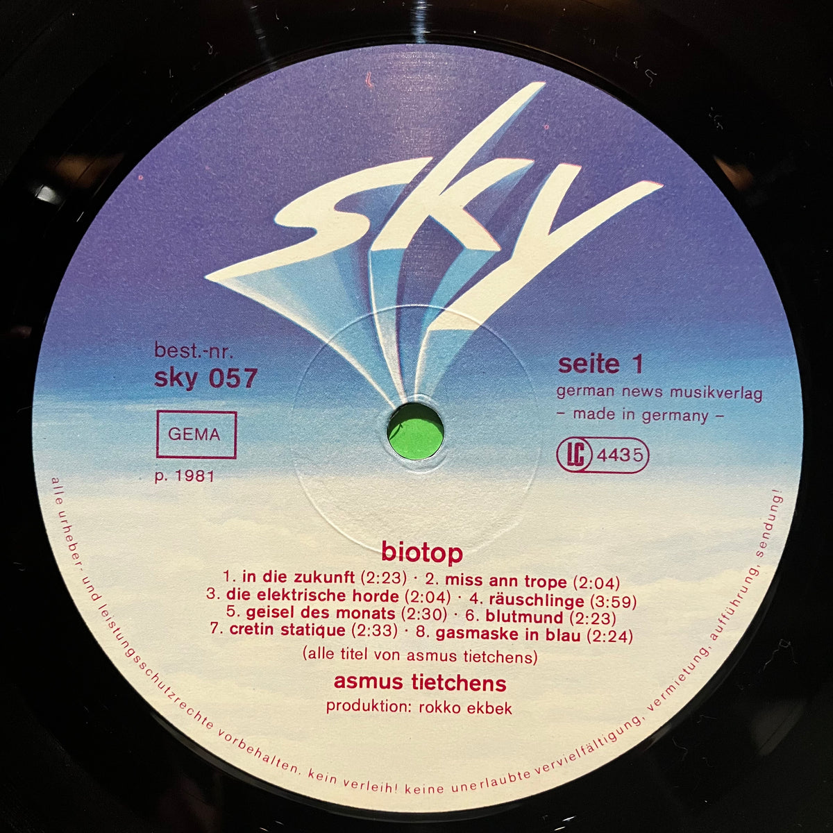 Asmus Tietchens – Biotop (LP) – pianola records