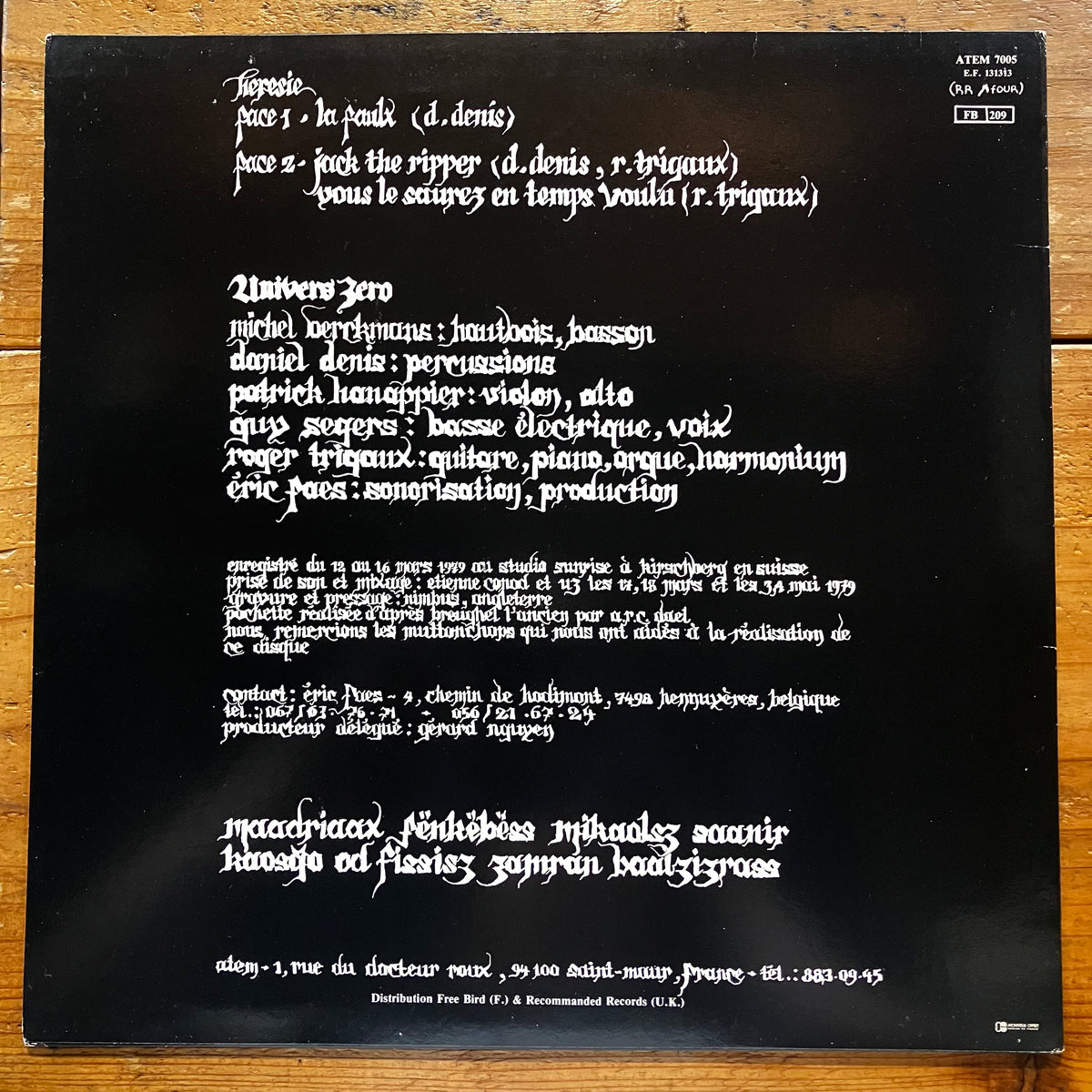Univers Zero - Heresie (LP) – pianola records