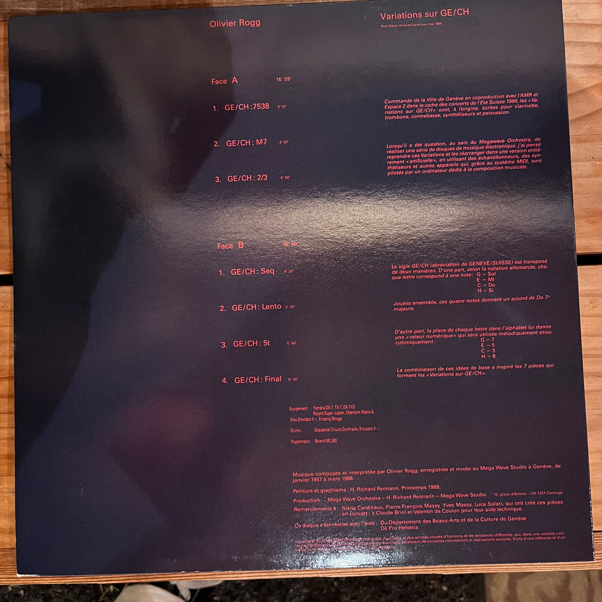 Olivier Rogg – Variations Sur GE/CH – pianola records